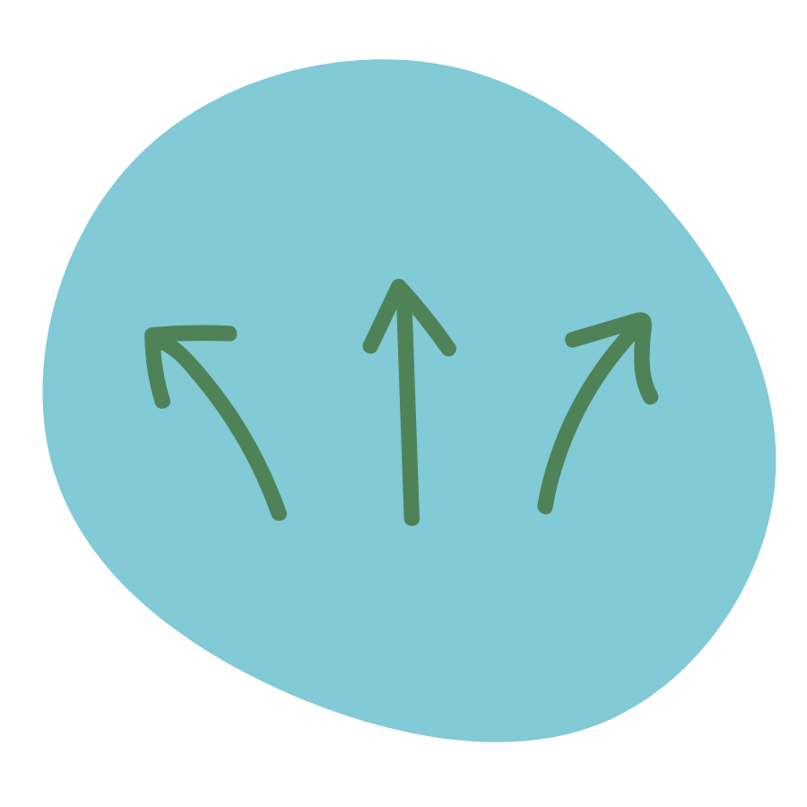 Arrows pointing upwards and outwards representing the Illuman value of Releasing
